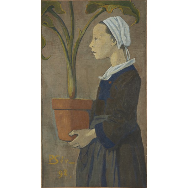 jeune bretonne au pot d'arum